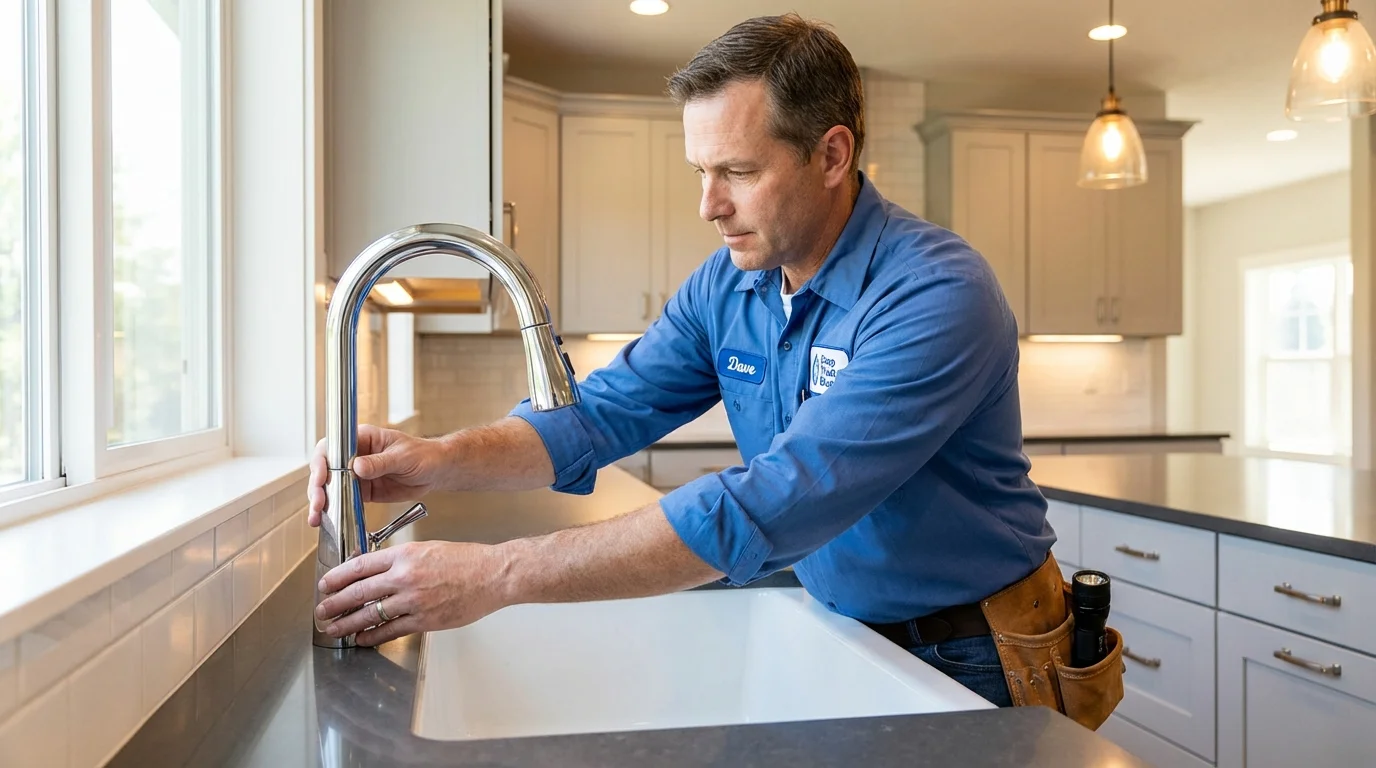 Kitchen faucet installation by Johns Plumbing LLC in Ferndale
